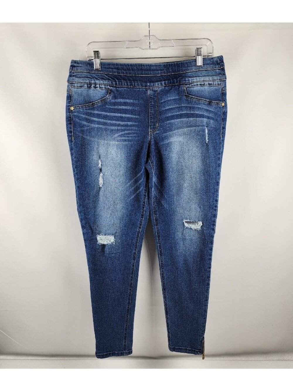 Democracy Jeans Women 12 Blue The Slipper Distressed Skinny (34x27) B1484N3X5